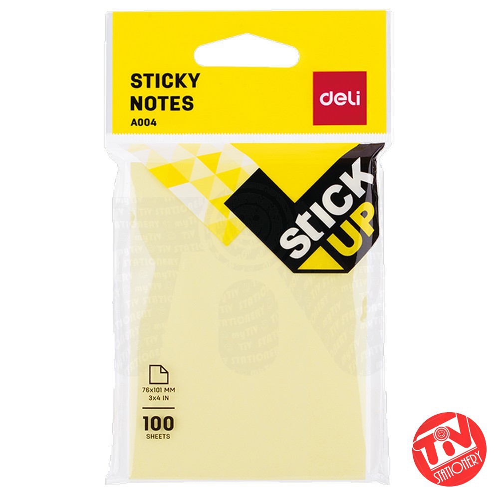 

Sticky Notes Deli A004 Yellow 3x4" | 100 sheets