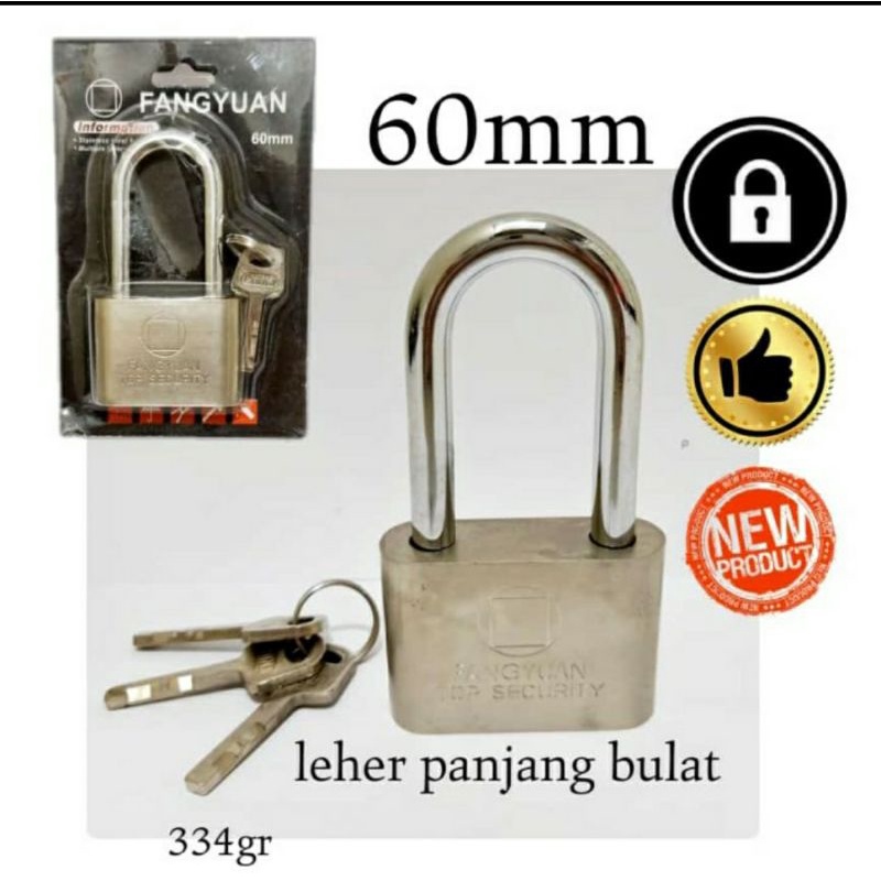 GEMBOK 60MM LEHER PANJANG MURAH- FANGYUAN BULAT