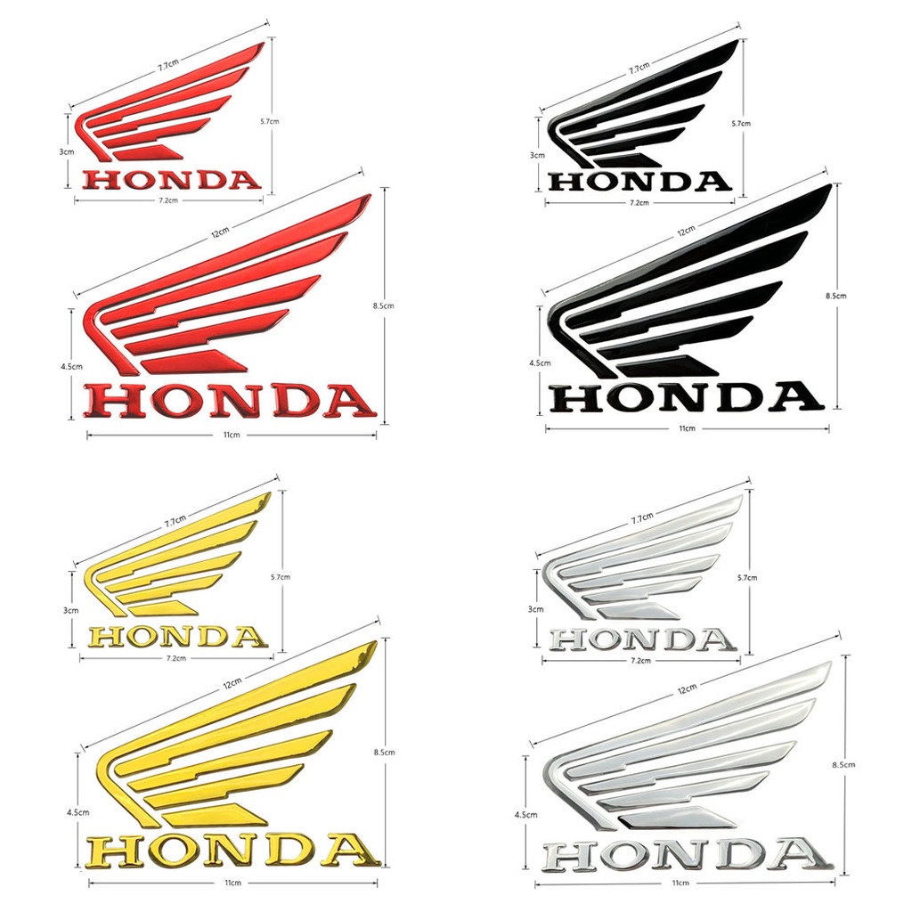 1 Pair HONDA Wings Emblem Logo Motor Stiker 3D Resin Gel Decal Aksesoris for Motor Honda Vario