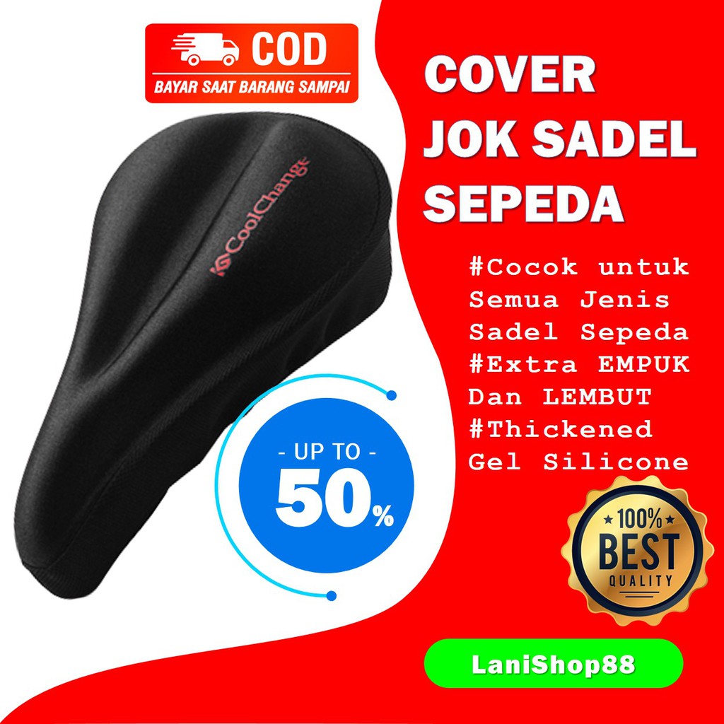Bantalan Cover Sarung Jok Sadel Sepeda Empuk Seli Lipat MTB Statis Gunung Balap BMX Silikon Gel COD
