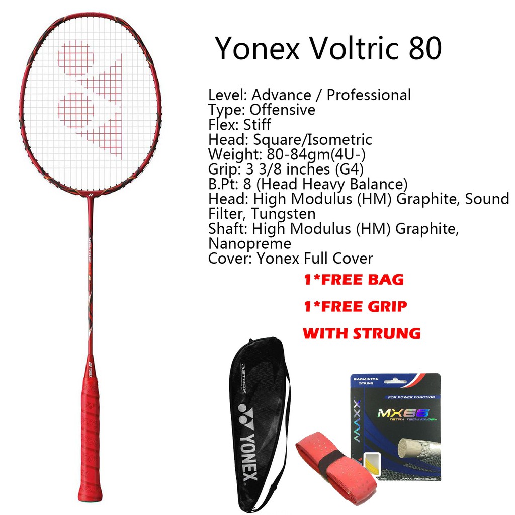  Raket  Bulutangkis Original  YONEX  VOLTRIC VT80 Full Carbon 