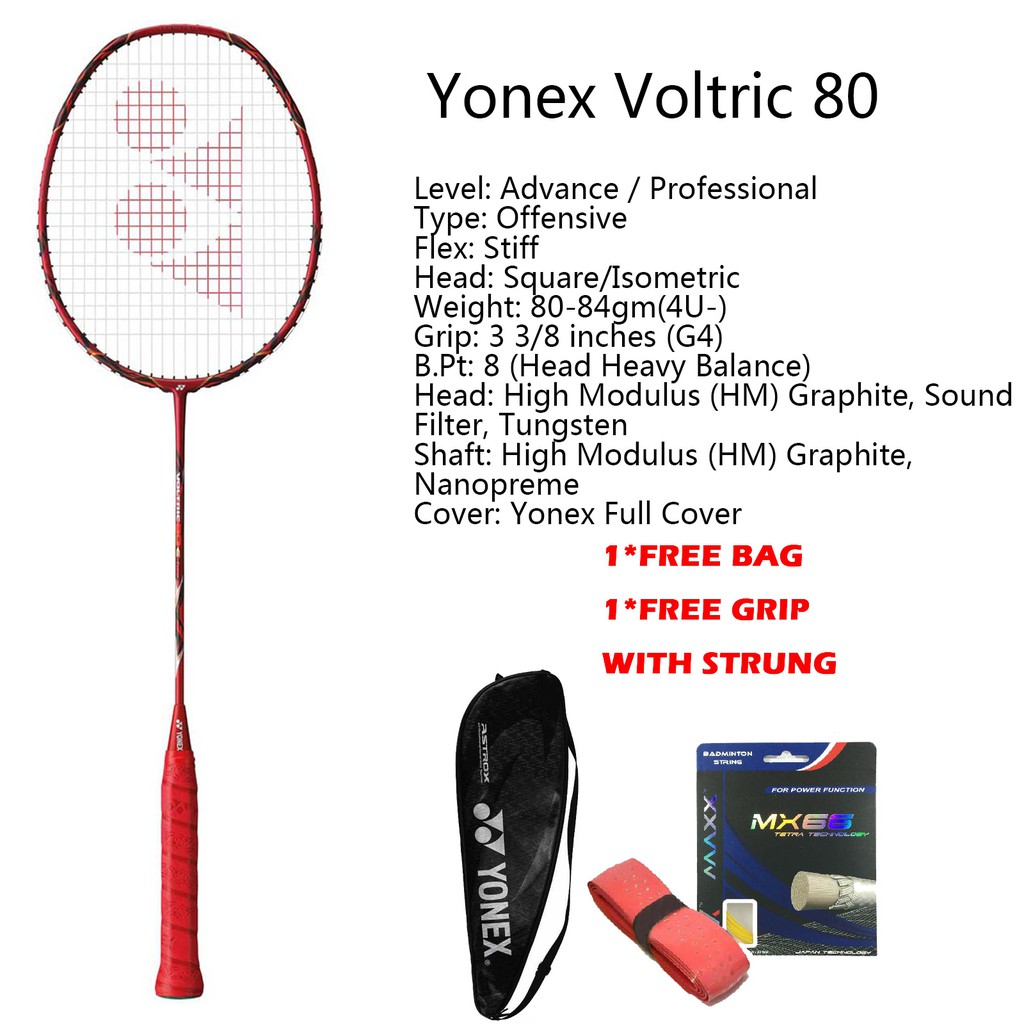  Raket  Bulutangkis Original YONEX  VOLTRIC VT80 Full Carbon 