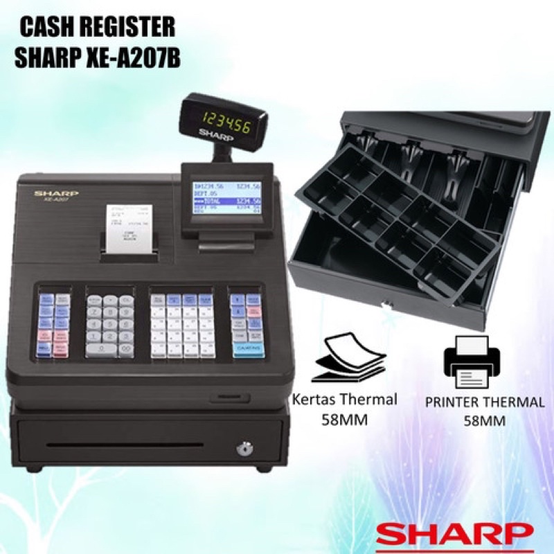 Jual MESIN KASIR CASH REGISTER SHARP XE A207 Shopee Indonesia