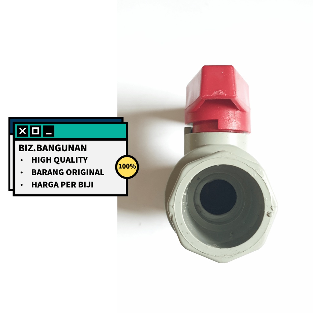 BALL VALVE PVC HSS 1/2&quot; INCH - BALLVALVE STOP KRAN PLASTIK 1/2 IN