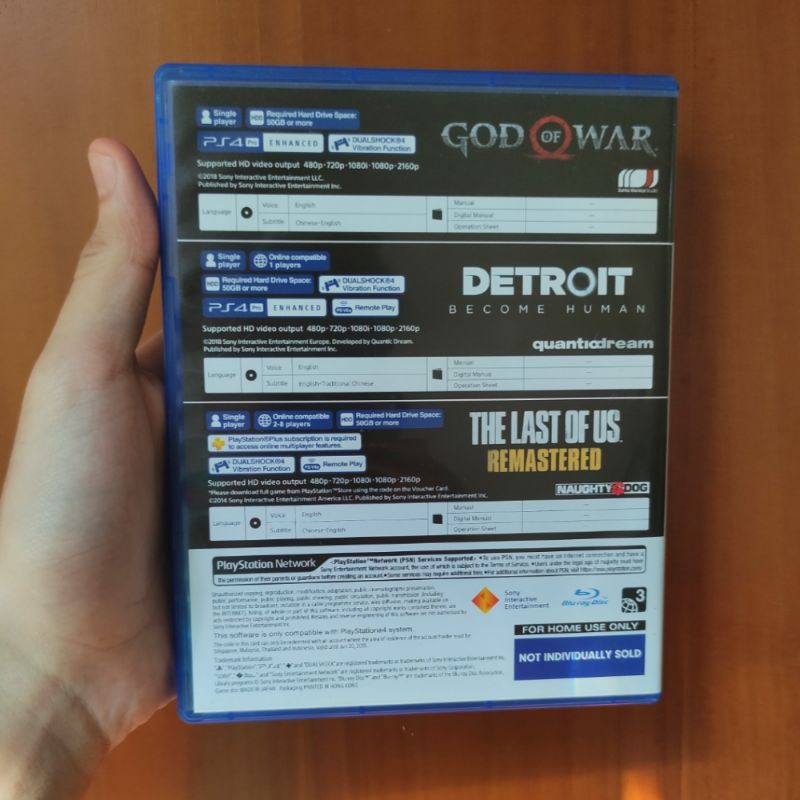 Kaset Bundle Hits God of War + Detroit Become Human PS4 Bundel Megapack Godofwar GOW Playstation PS 4 5 CD BD Game Games Ps4 Ps5 Region 3 Asia Reg