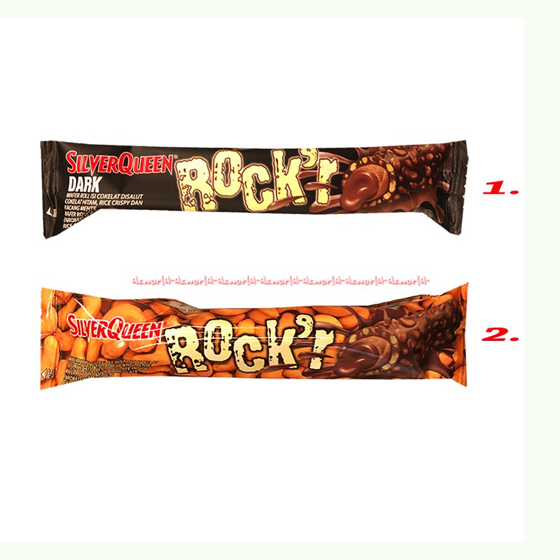 Silverqueen Rocker 22gr Dark Wafer Roll Isi Cokelat Disalut Coklat Hitam Silver Queen Roll Rock'r