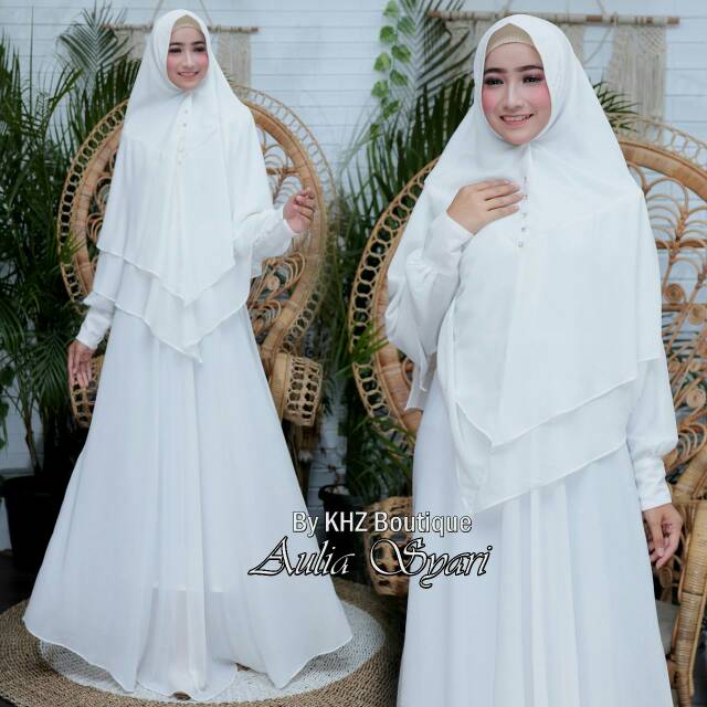 Aulia Syari Gamis Polos Putih / Hitam