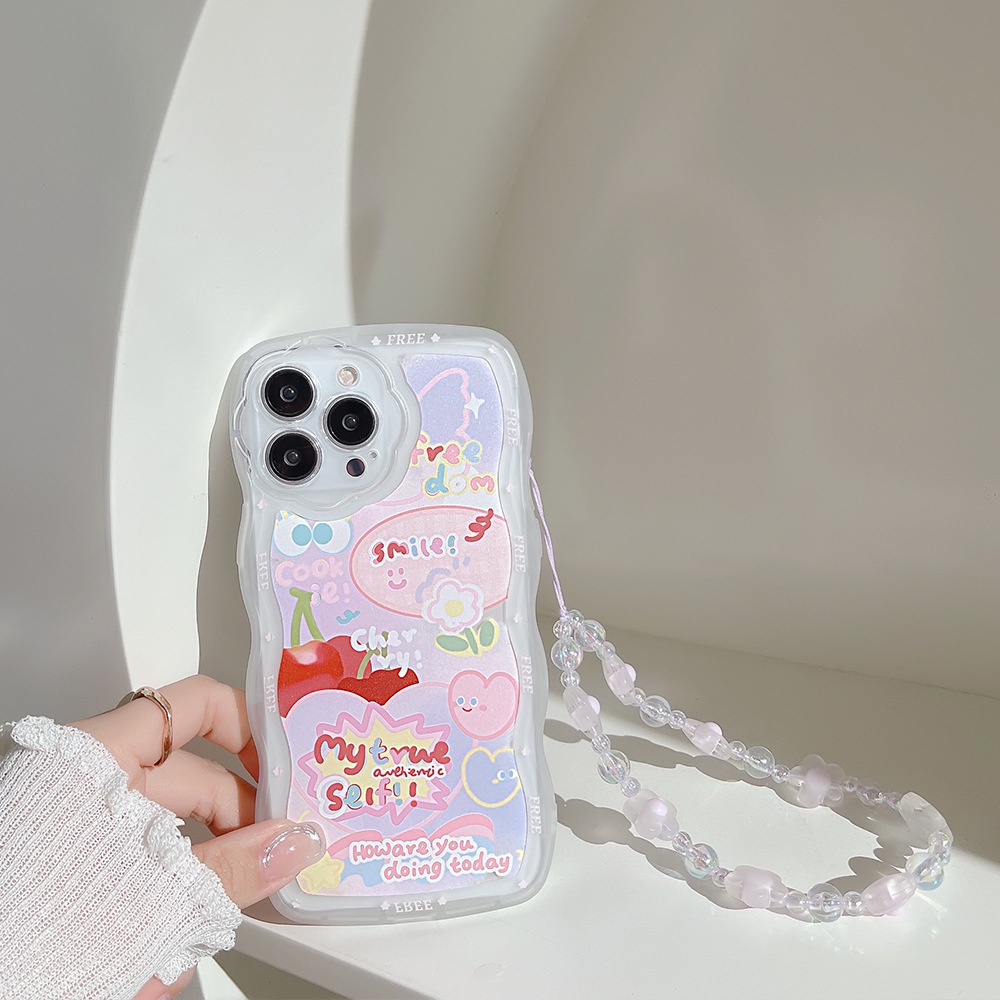 Soft Case Silikon Transparan Motif Kartun Bunga Cover Iphone 11 8 7 Plus SE2 XS XR 12 13 PRO MAX