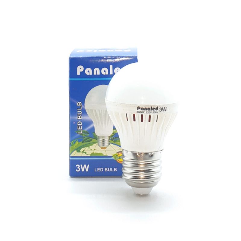 @12 Pcs (1 Lusin) Panaled 3W E27 220V PUTIH Lampu Led Bohlam Bulb Murah Berkualitas Cahaya Putih