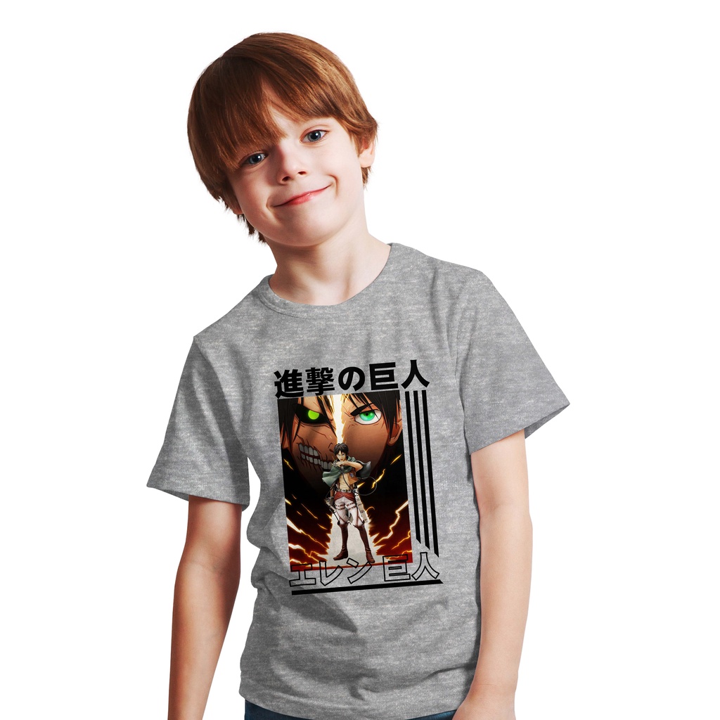 T-SHIRT KIDS ANAK ANIME EREN YEAGER SCOUTING LEGION SNK/AOT UNISEX