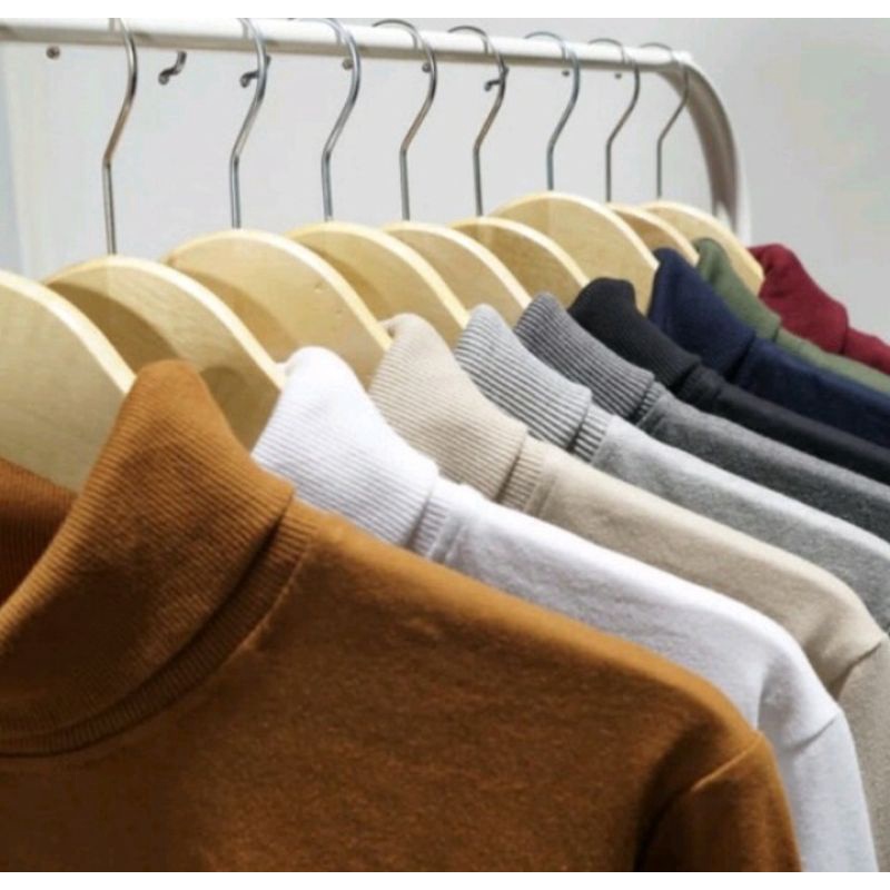 KAOS TURTLENECK PRIA LENGAN PANJANG TURTLE NECK KOREAN STYLE LEHER TINGGI / KAOS KERAH TINGGI TURTLENECK COWOK/CEWEK POLOS