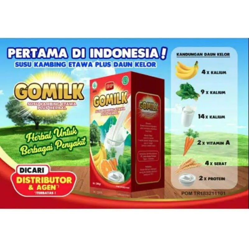 SUSU ETAWA Gomilk Kambing Go Milk Go Mars Susu Kambing Etawa plus Daun Kelor + Daun Salam Makassar gomil gomillk