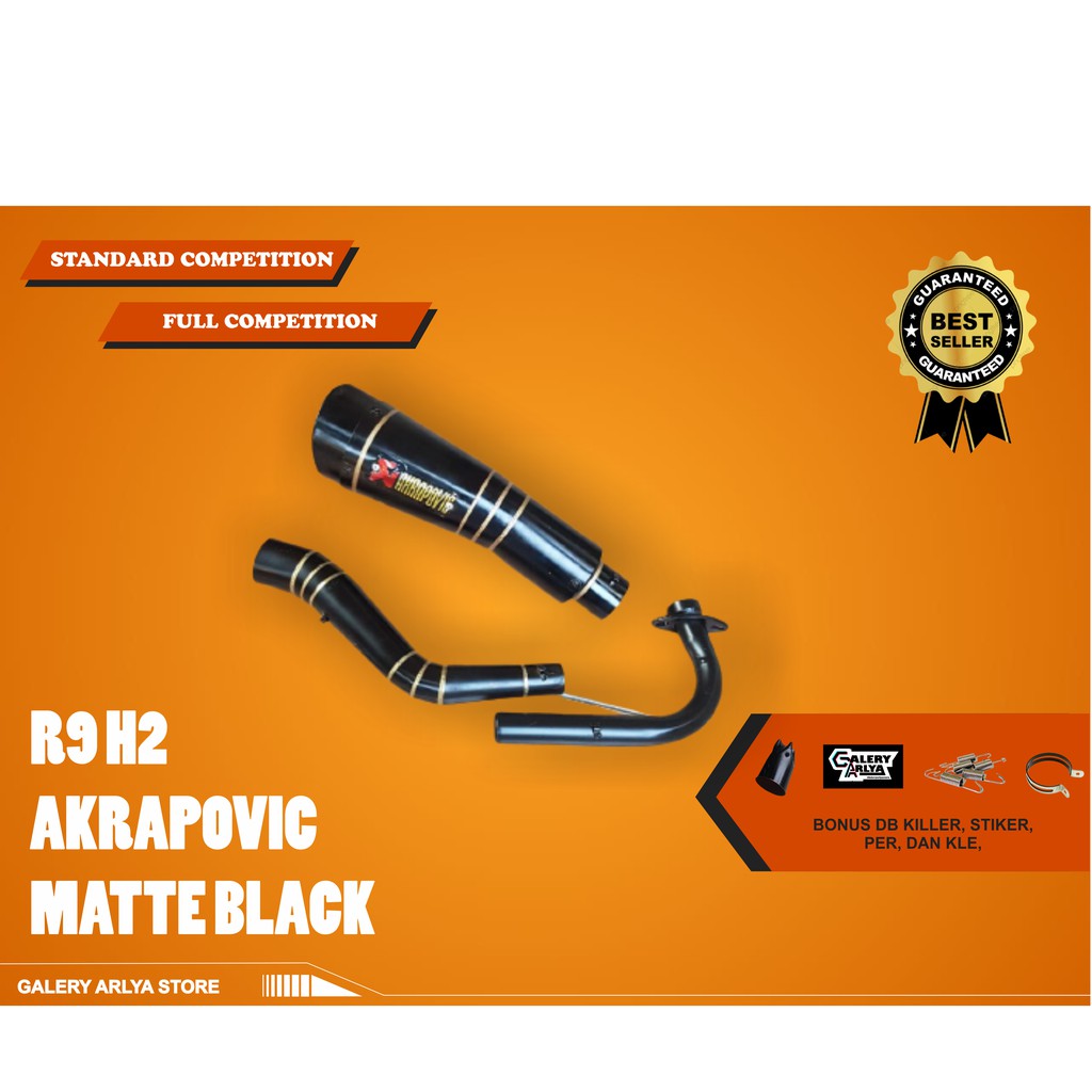 Knalpot racing pcx R9 H2 Akrapovic Matte Black original