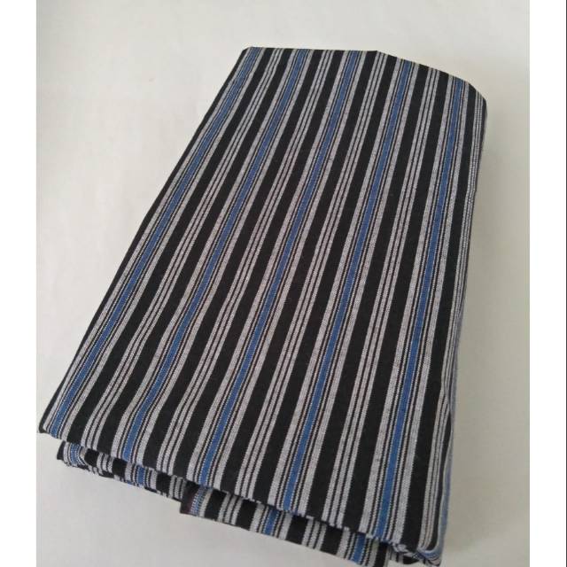 Kain Batik Tenun Lurik - Abu hitam biru