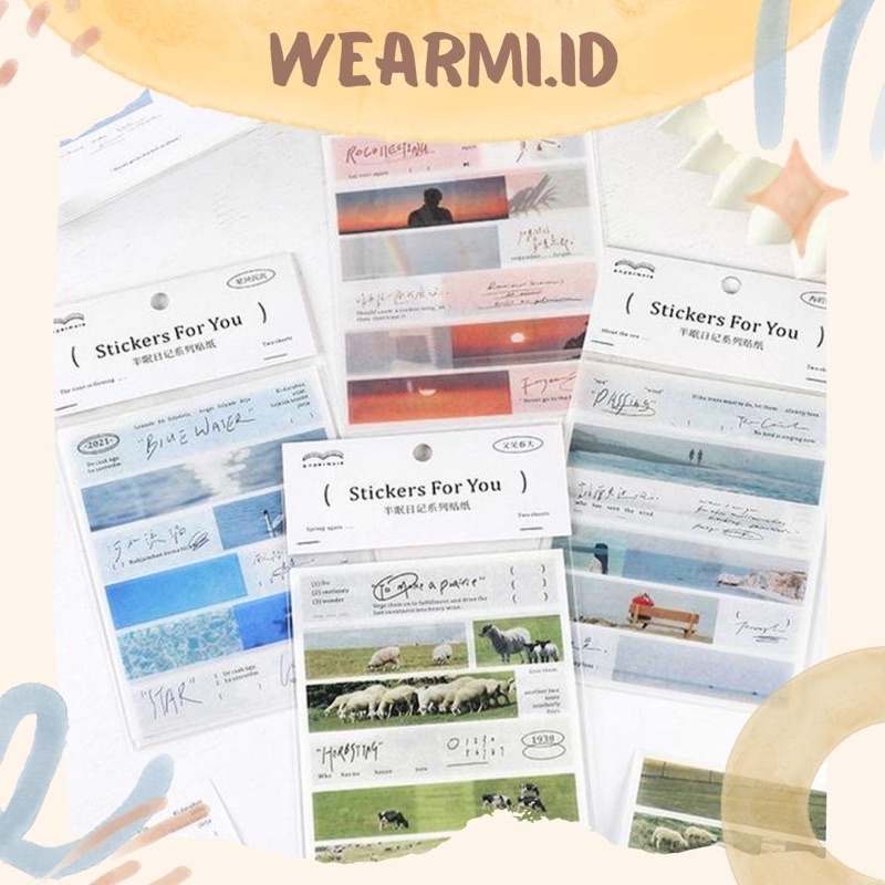 

2 Lembar Sticker Pack Rectangle Quotes Aesthetic Sea Nature Papermore Scrapbooking Bujo Jurnal DIY Wearmi