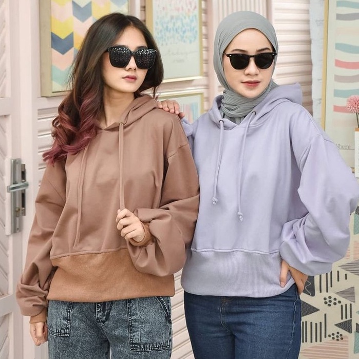 Houdie Pullover Joly Hoodie Basic Outwear Oversize Wanita Terbaru