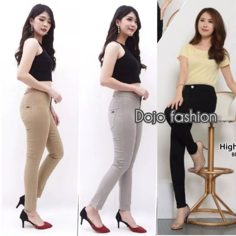 Celana highwaist HW bahan chinos street wanita