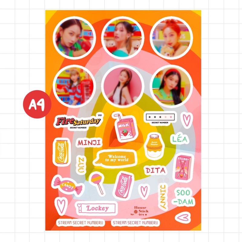 Stiker Kpop Secret Number [*****] / Fire Saturday Edition (Unofficial / Fanmade)