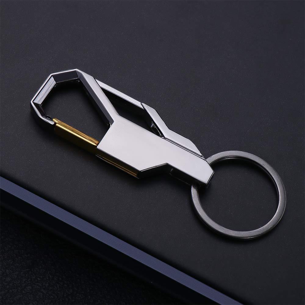 Lanfy Gantungan Kunci Aksesoris Stainless Steel Pribadi Aksesoris Mobil Gantungan Kunci Auto Interior Hadiah Yang Indah Gentleman Metal Keyring