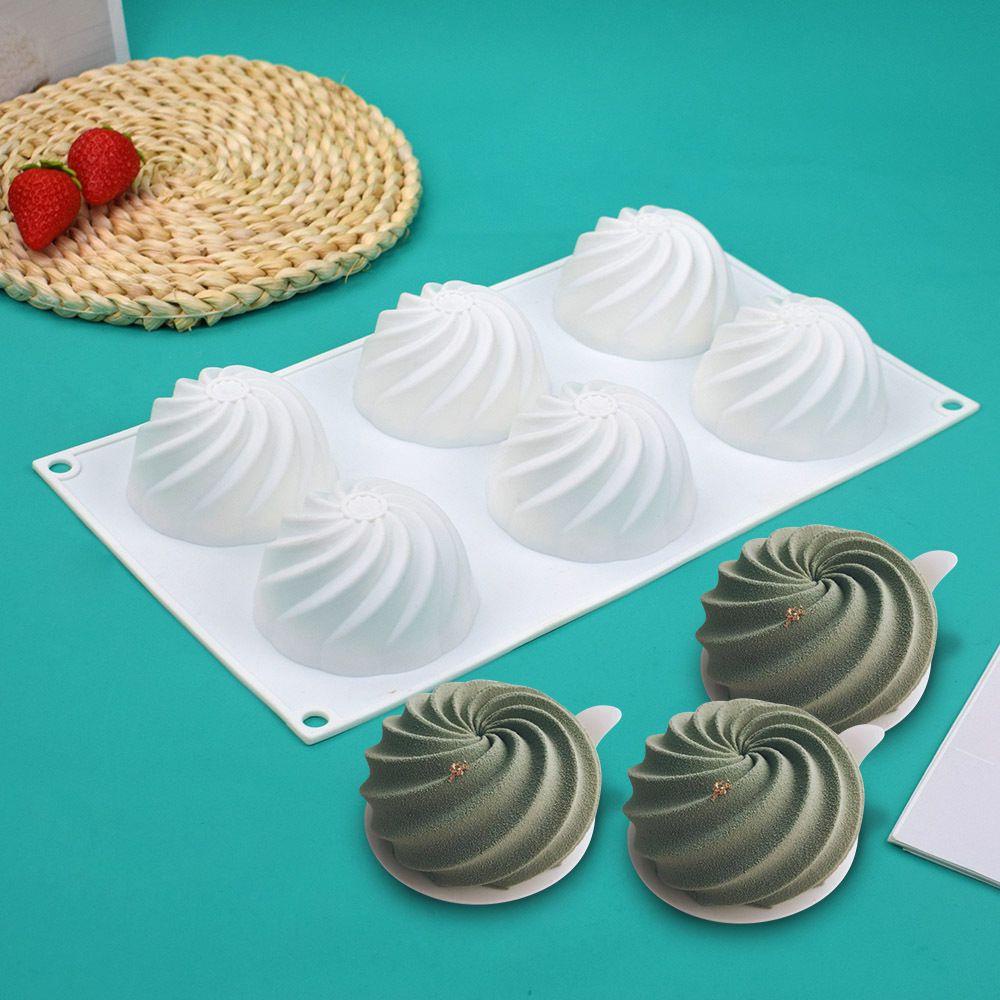 Preva 3D Spiral Hemisphere DIY Craft Jelly Dome Sabun Lilin Cetakan Alat Dekorasi Kue 6 Cavity Mousse Molds