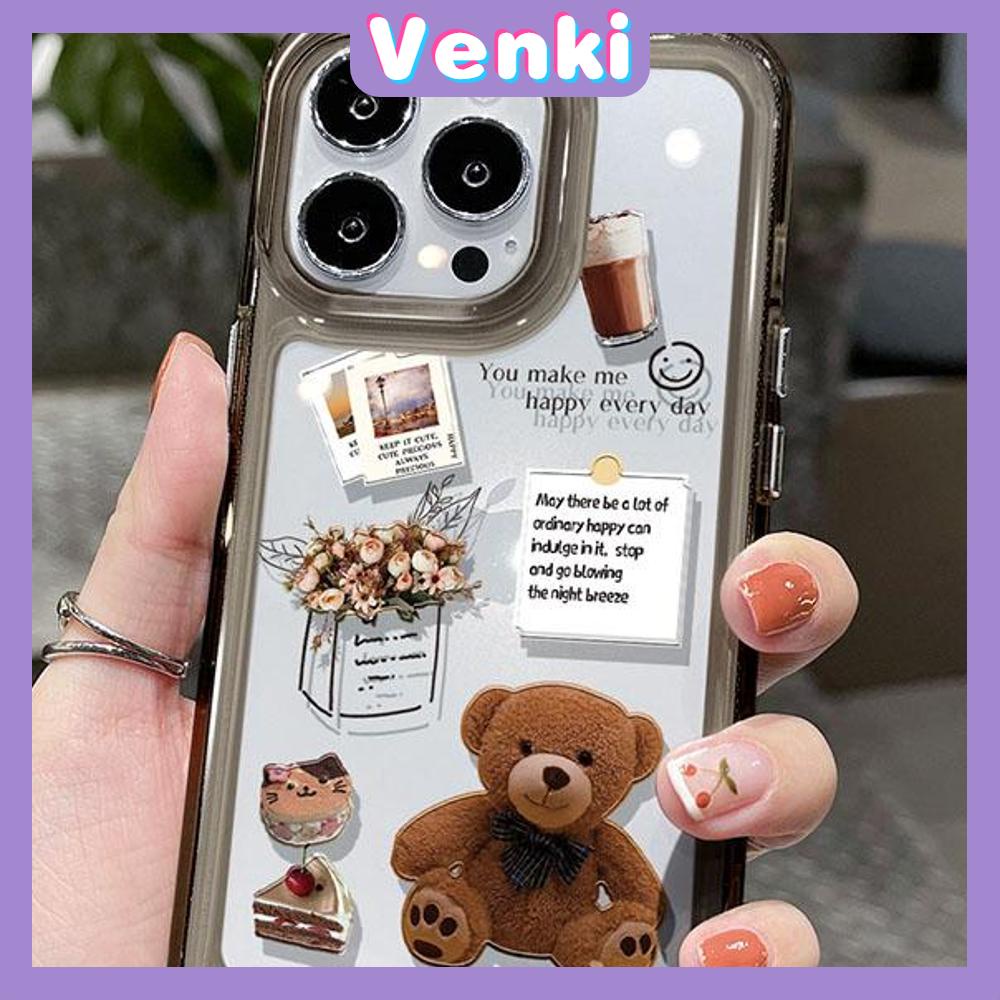 iPhone Case HD Acrylic Hard Case HD Metal Button Protection Camera Shockproof Doll Bear Cartoon Cute Compatible For iPhone 14 Pro Max 14 Plus 13 Pro Max 12 Pro Max 11 XR 7Plus