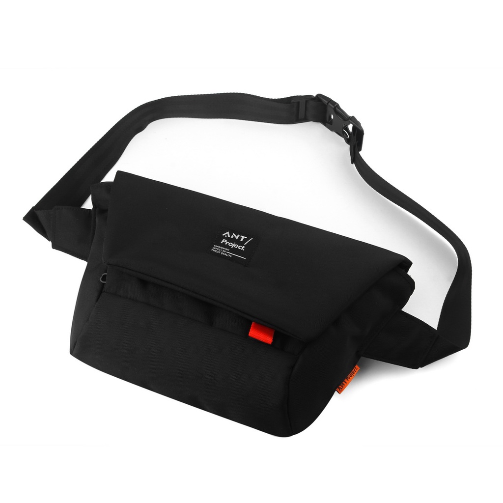 ANT PROJECT - Shoulder Bag Pria ALPHA - Waist Bag Pria Full Black