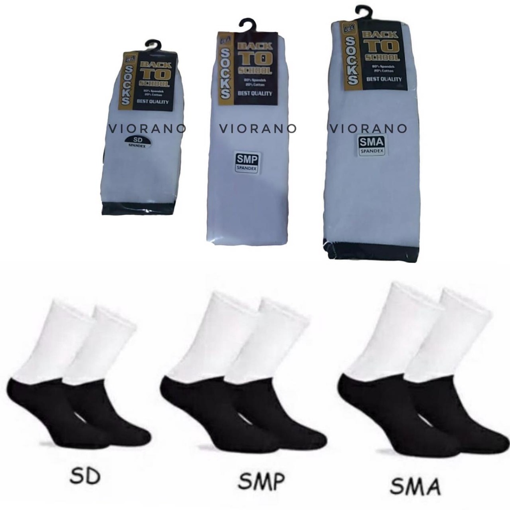 Termurah Kaos Kaki Sekolah Back To School SD SMP SMA Hitam Putih  Kaos kaki Putih Polos Kaus Kaki Hitam Polos Kaki Panjang Sebetis Unisex Kaos Kaki SMU