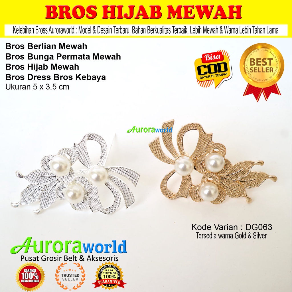 Auroraworld Bros jilbab kebaya hijab bross baju mewah terbaru bisa cod broch hijab premium untuk kemeja blazer kebaya gamis tunik