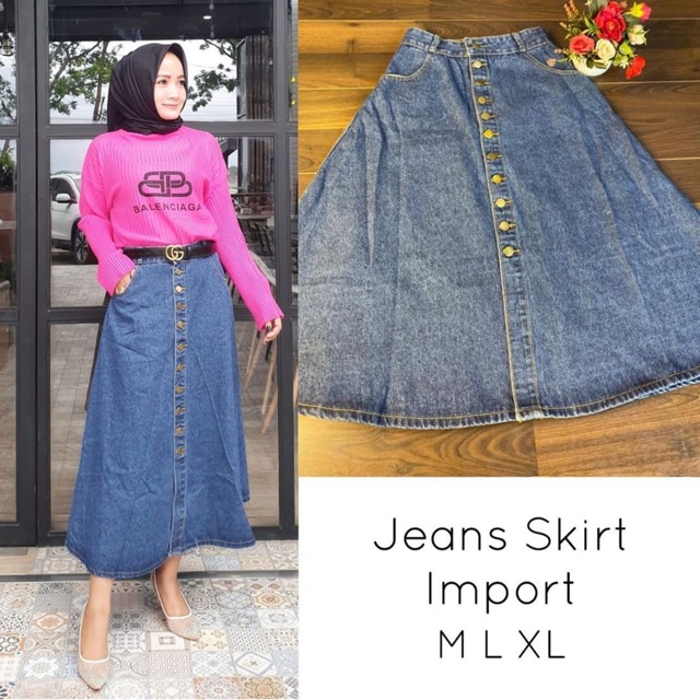 rok jeans skirt import