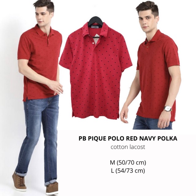Kaos polo pria bermotif branded PULL & BEAR original