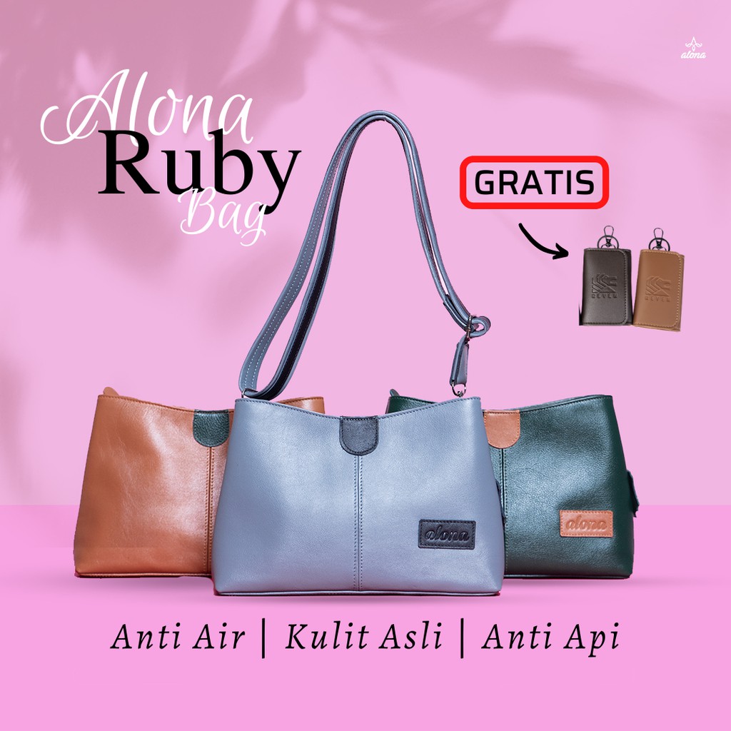 Tas Wanita Kulit Asli Alona Ruby Original Tote Bag Wanita Kulit