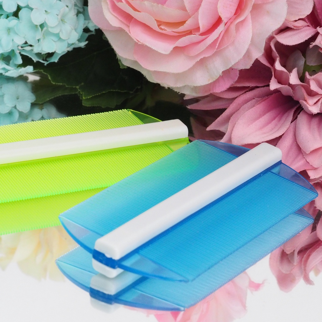 Sisir Serit Rambut Warna Transparant 2 Sisi Sisir Kutu Ketombe Plastik Murah Grosir