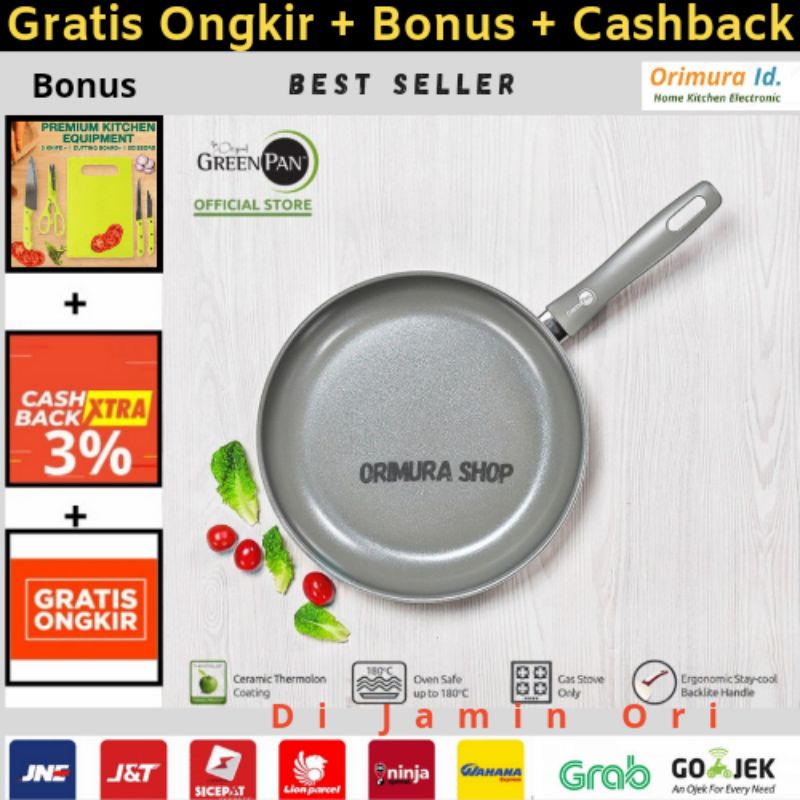 Panci Food Grade Green Pan - Greenpan Delight Open Fry pan 24 Cm