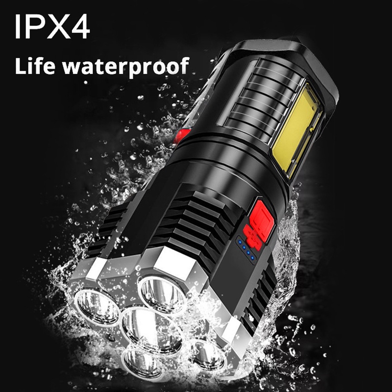 Lampu Senter LED Genggam Super Terang USB Rechargeable Untuk Rumah Tangga / Outdoor