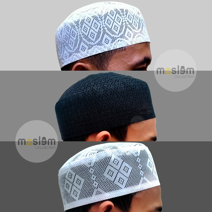 TERMURAH Peci Putih Hitam Jaring Kopiah Laki-laki Pria Anak-anak