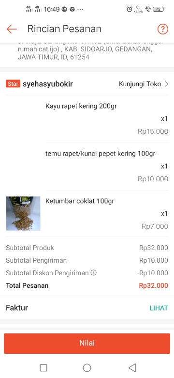 Temu Rapet/kunci Pepet Kering 100gr