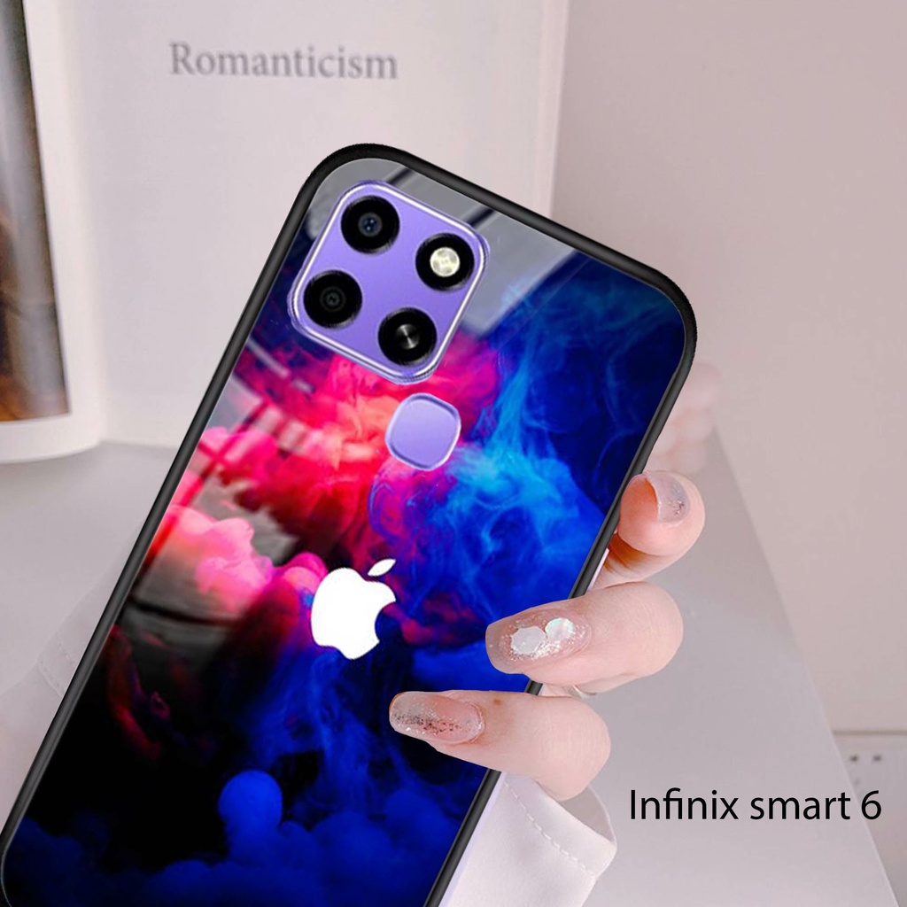 [M5] New Case Glass INFINIX SMART 6 - Case hp - Casing hp - Kesing Kilau- Kesing handphone - Case ha