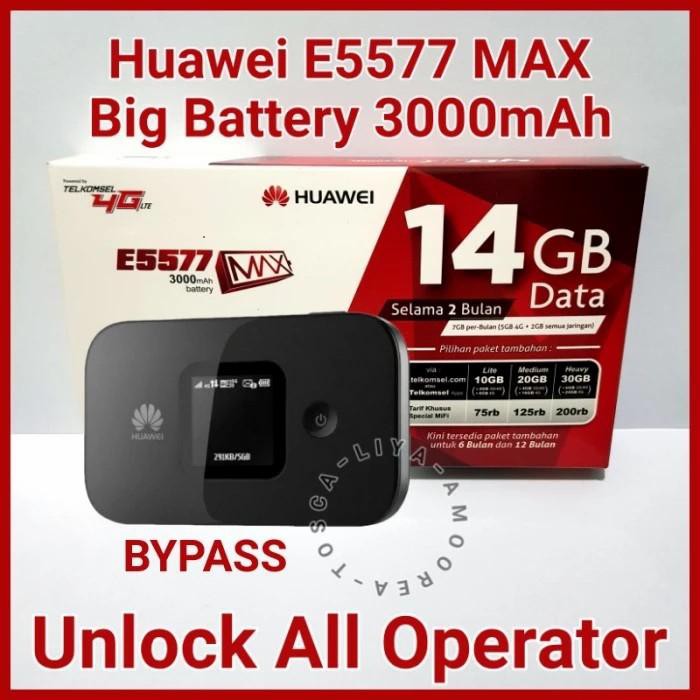 modem huawei e5577 max wifi 4g unlock all operator mifi telkomsel 14gb