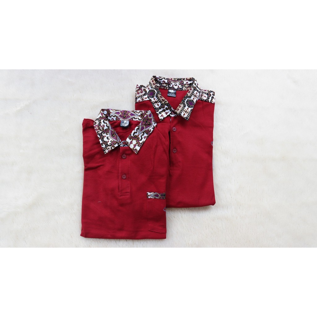 Loyal Kaos Polo Batik Maroon Modern Pria Dan Wanita M L XL XXL