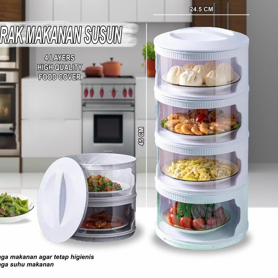 Recommended Rak Makanan Susun / Tudung Saji Susun / Rak Makan 4 susun,