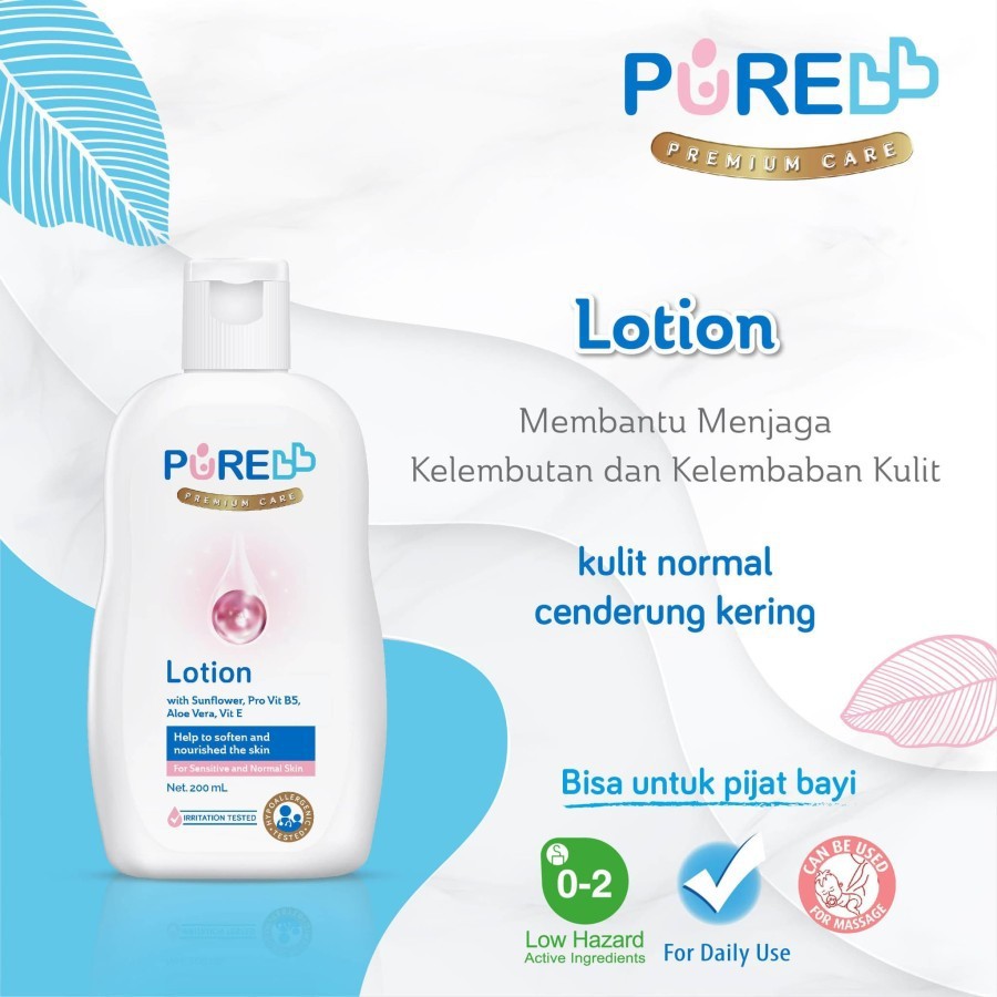 Pure baby  Lotion 200ml - Purebaby Body Lotion 200 ml / EXPIRED LAMA bayi online shop Hair lotion Liquid Soap Wash Toothpaste Rash Cream Diaper Cream