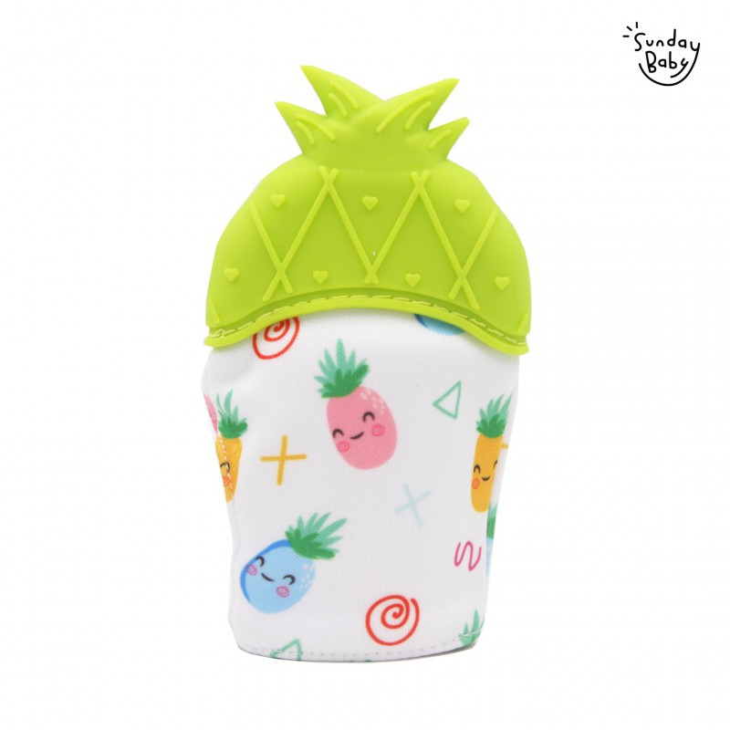 Sunday Baby Food Grade Silicone Teether Mitt - Limeapple