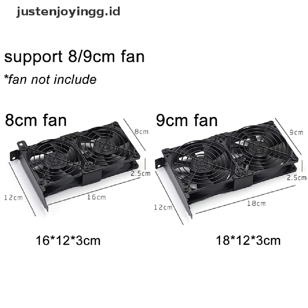 Case Kipas Pendingin Dual PCI Ukuran 8 / 9cm Untuk Kartu Grafis Komputer PC