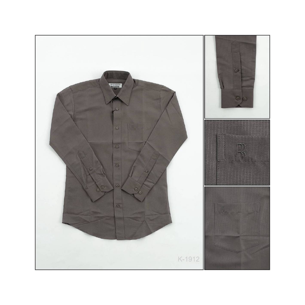 [011001912] Kemeja Formal Cowok Lengan Panjang Abu-abu Rita Ricci 14,5 - 16