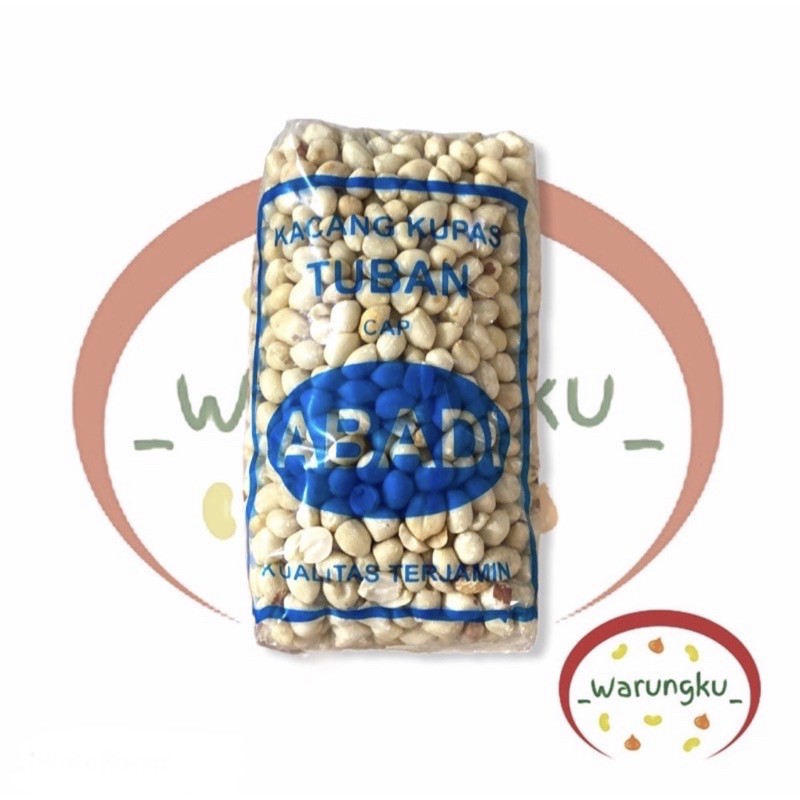 

[GROSIR] 5 KG Kacang Kupas Tuban ABADI Biru - 500gr x 10 pcs