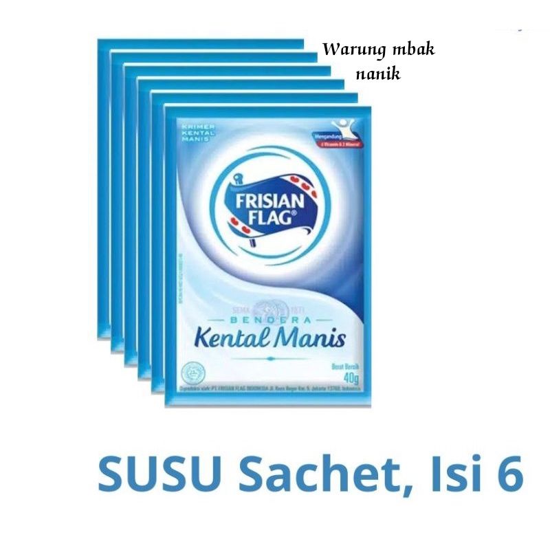 

FRISIAN FLAG PUTIH 1Renceng isi6sachet Susu bendera kental manis