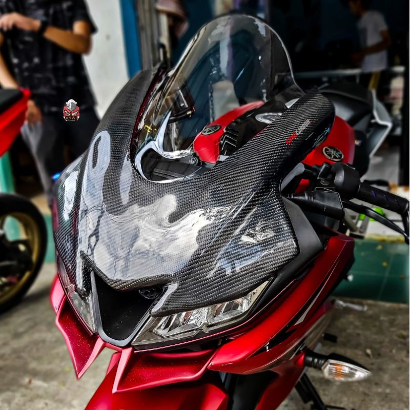 Cover headlamp carbon kevlar R15 V3 VVA kedok Shopee 