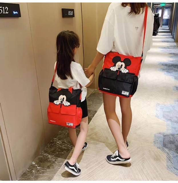 TOTE BAG MICKEY POCKET ADA TALI PANJANG NIQABIS TAS MURAH TAS FASHION TAS IMPORT LOOKALIKE