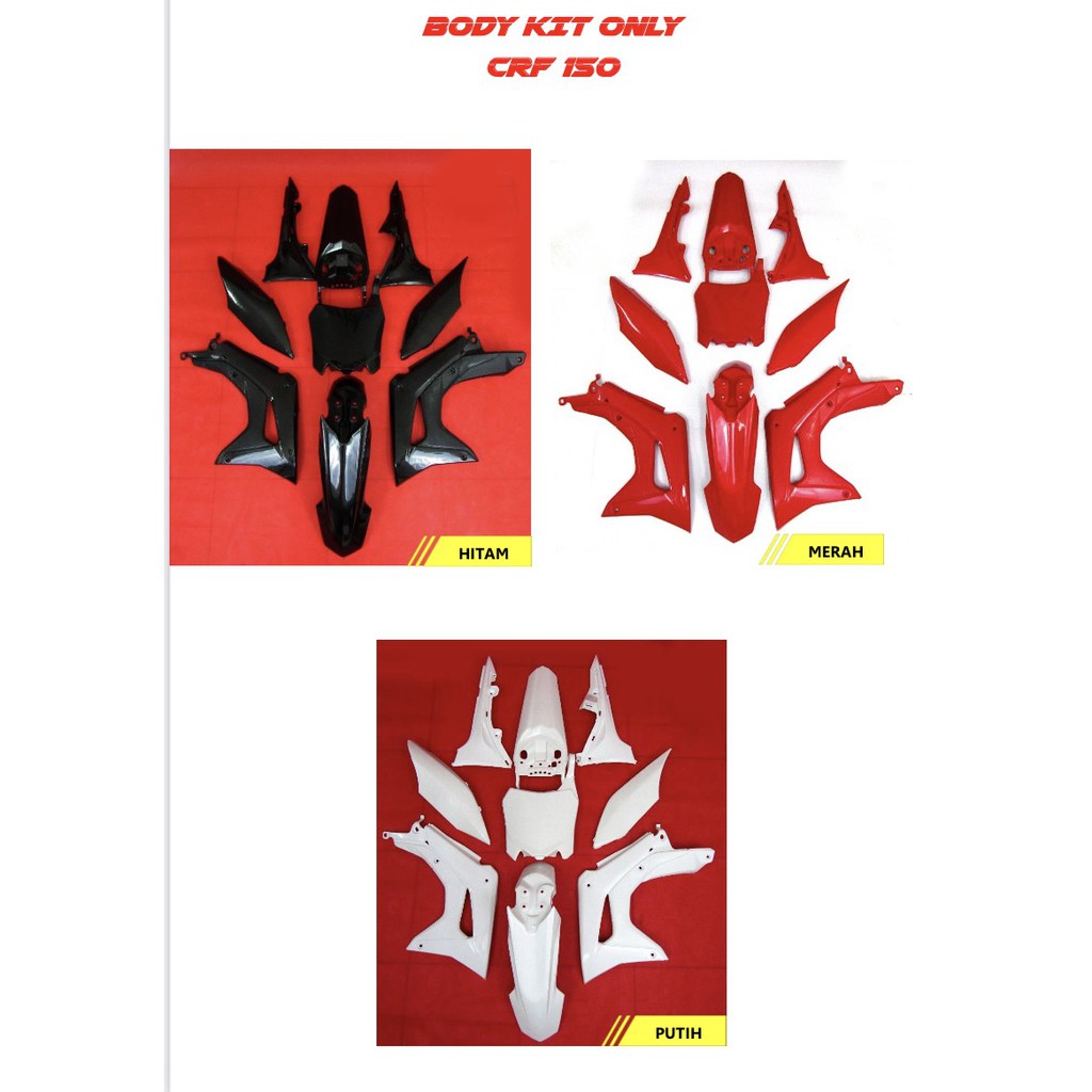 BODY KIT CRF 150L ONLY BODY SET ONLY BODY TRAIL BODI KIT BODYSET  CRF 150 BEST QUALITY