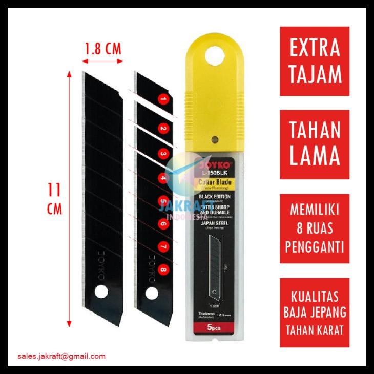 

Pisau Refill Isi Cutter Blade Besar Joyko L-150Blk Lebih Tajam Lama Kode 996